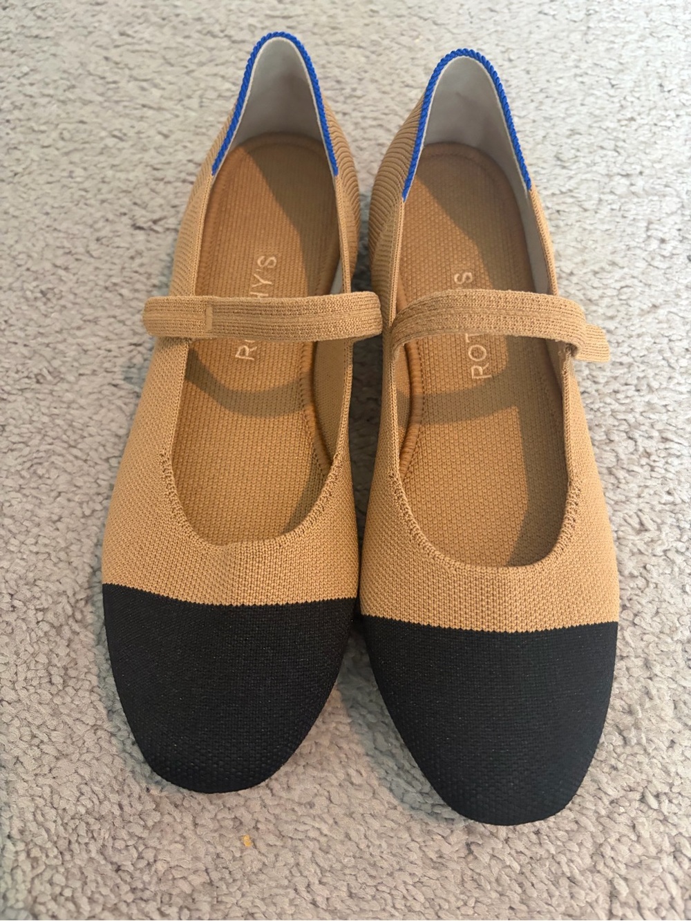 Rothy's The Mary Jane flat shoes, featuring a cap-toe design